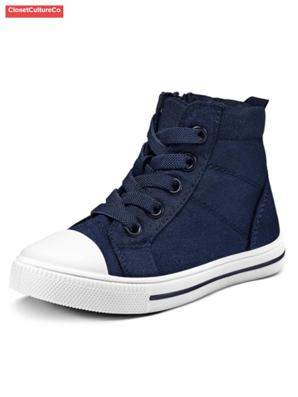 Toddler High Top Sneakers Kids Canvas Zip Closure Non Slip